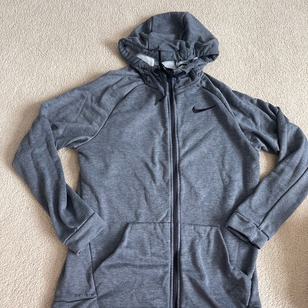 Nike Men’s Dri- Fit Gray Full-Zip Hoodie